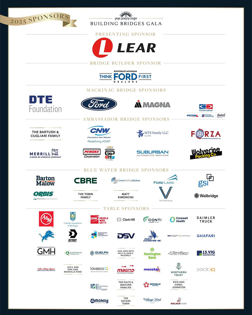 2025 Building Bridges Gala Sponsors